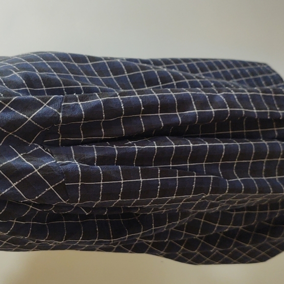 Zara Woman Navy Window Pane Print Blouse Sz S - Picture 6 of 12